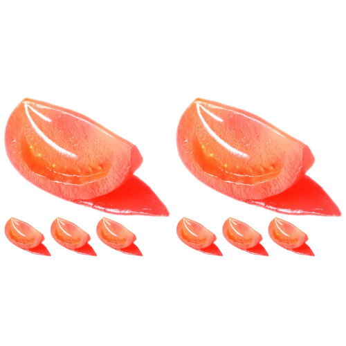 8Pièces Accessoires Décoratifs Tranches Rouge Artificielles