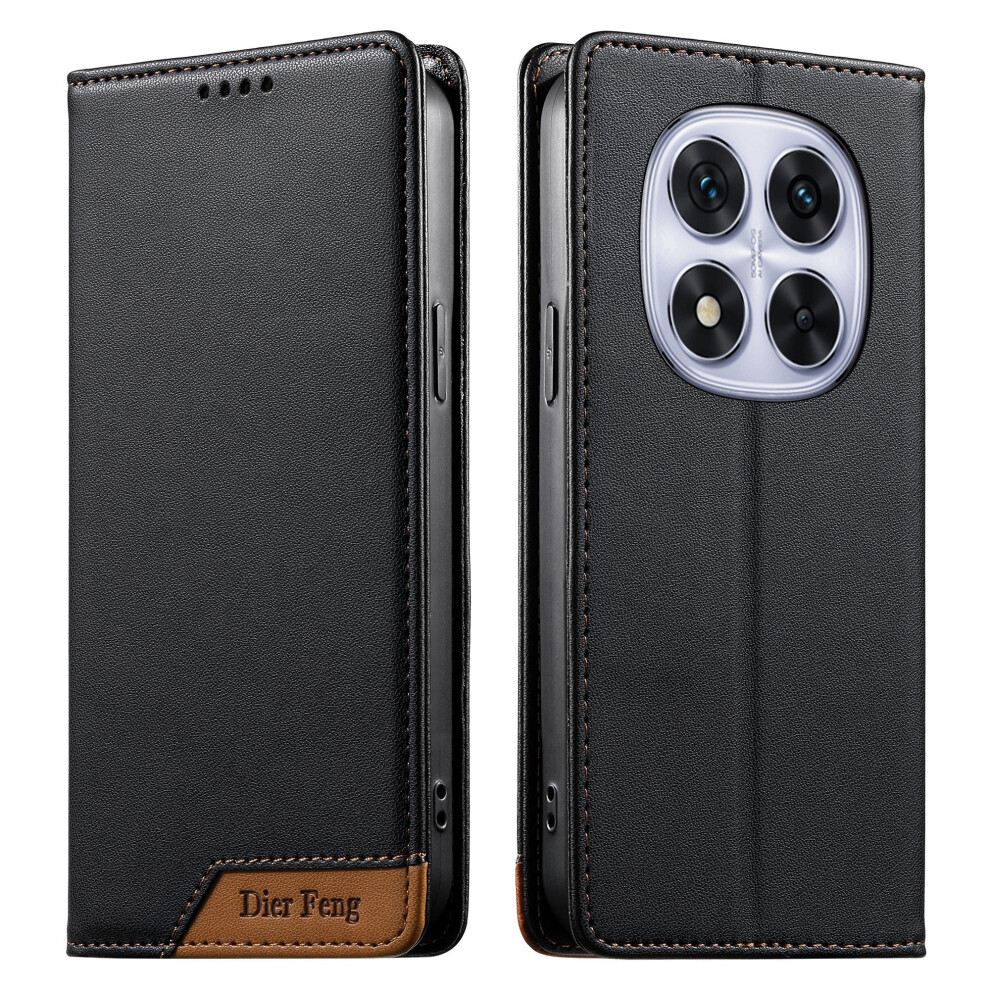 (Black) Df-018 For Xiaomi Redmi Note 14 Pro 5G / Poco X7 5G Case Rfid Blocking Wallet Leather Phone Cover With Color Splicing Black 6914293435750