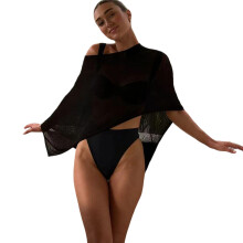 Praktische strandjurk Coverup Dames Sneldrogend Polyster-Zwart