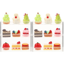 2 Sets Plastic Cake Stand Mini House Decorations Miniature Displays