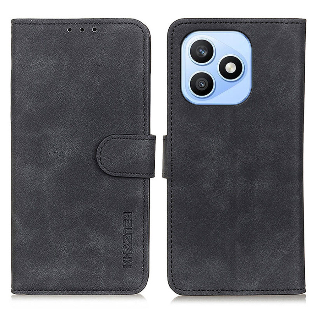 (Black) Khazneh For Honor X8d 4G Case Pu Leather Retro Texture Phone Cover Black 6914294435254