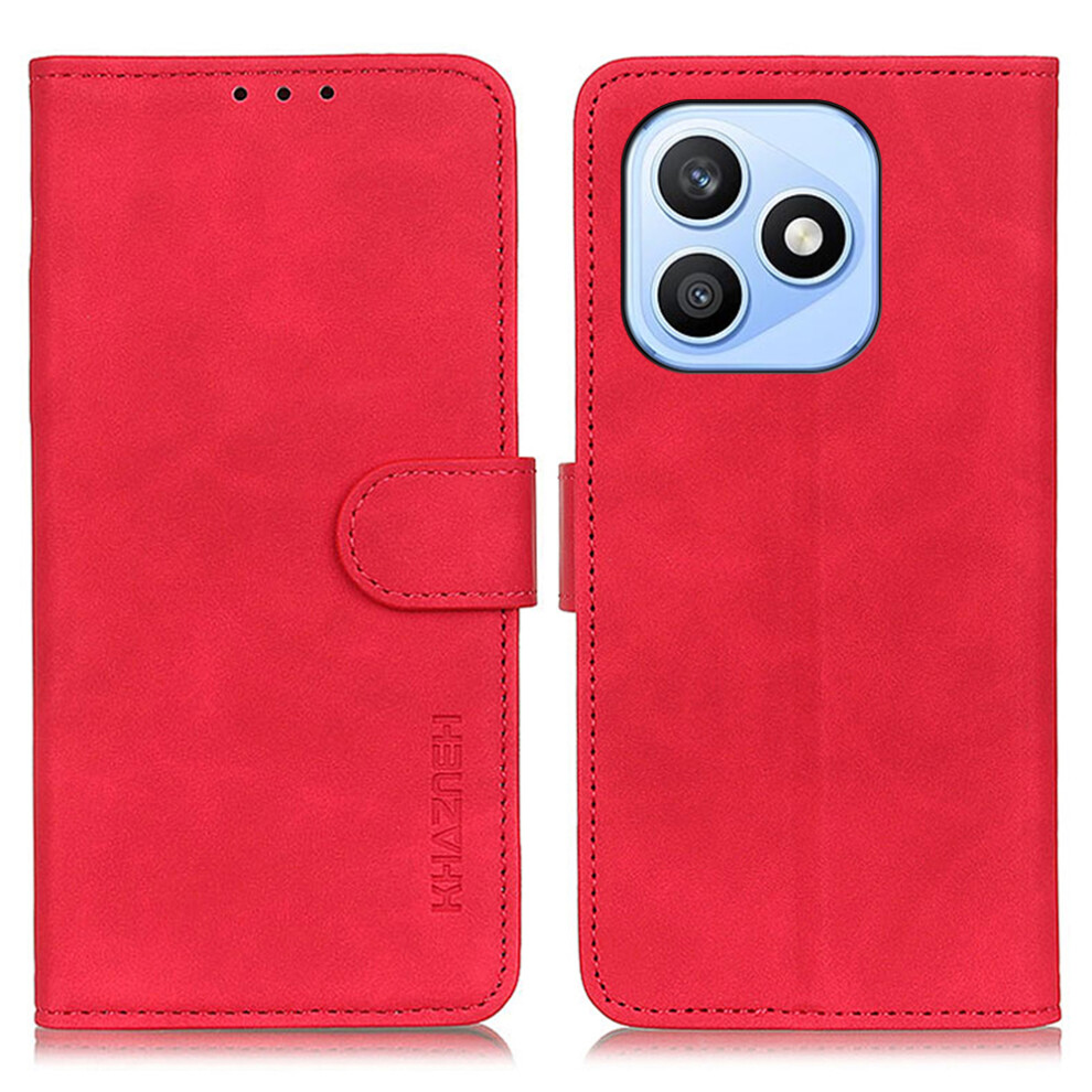 (Red) Khazneh For Honor X8d 4G Case Pu Leather Retro Texture Phone Cover Red 6914290245772