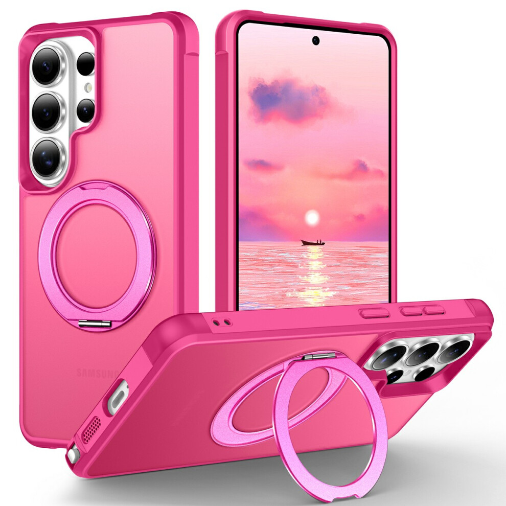 (Rose) For Samsung Galaxy S26 Ultra Case Magnetic Kickstand Tpu + Pc Shockproof Hybrid Phone Cover 6914298331866