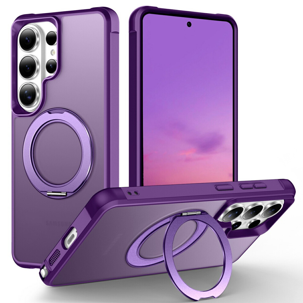 (Purple) For Samsung Galaxy S26 Ultra Case Magnetic Kickstand Tpu + Pc Shockproof Hybrid Phone Cover Purple 6914296886405