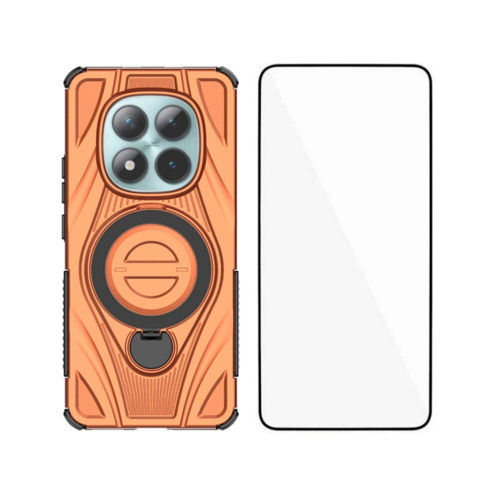 (Orange) Wanlonfeng For Xiaomi Redmi Note 15 5G (Global) / Xiaomi Poco M8 5G Xh Series Kickstand Case With Screen Film, Drop Pro Orange 6914299110521