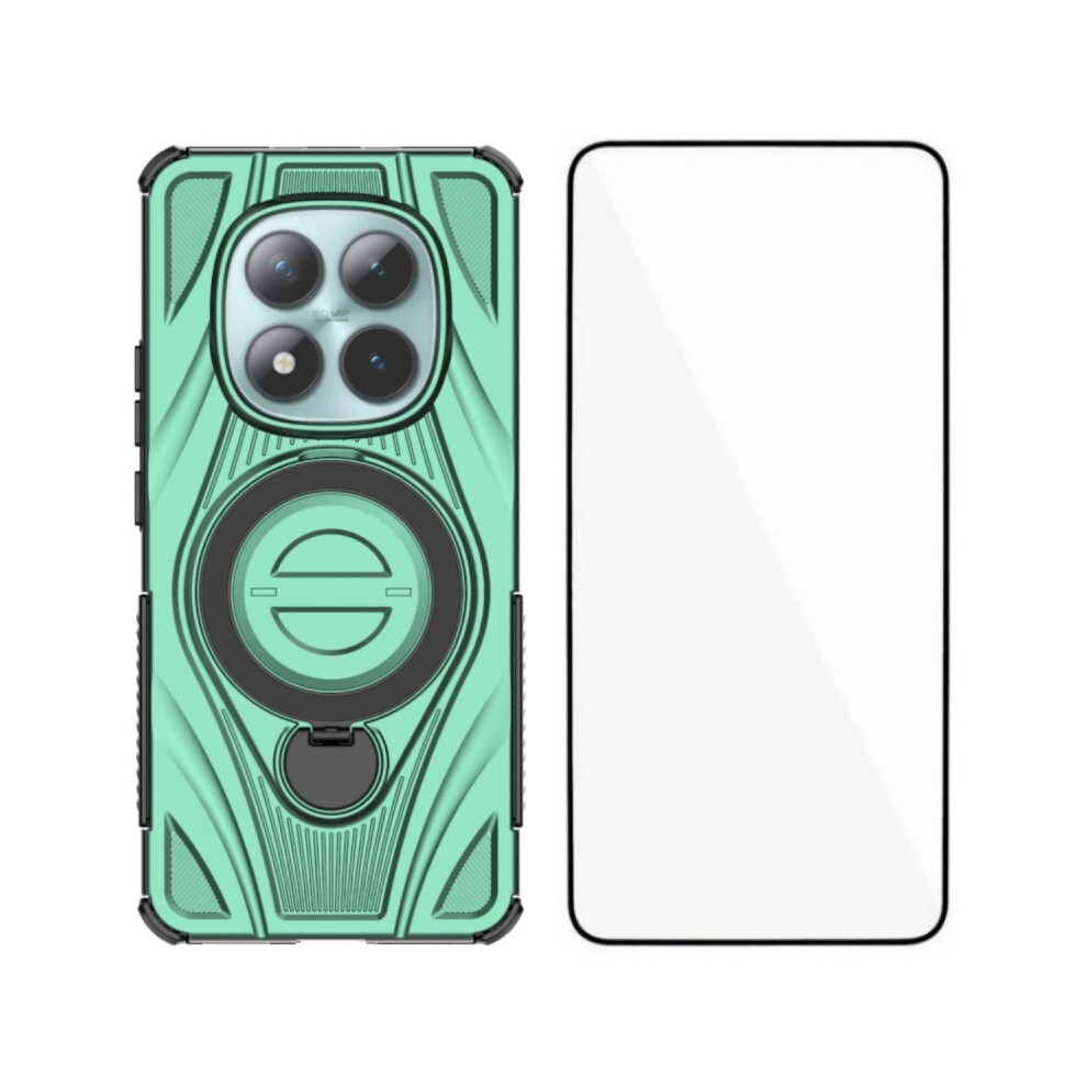(Green) Wanlonfeng For Xiaomi Redmi Note 15 5G (Global) / Xiaomi Poco M8 5G Xh Series Kickstand Case With Screen Film, Drop Pro Green 6914292698576