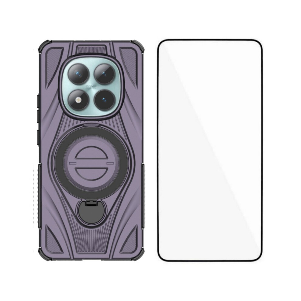 (Purple) Wanlonfeng For Xiaomi Redmi Note 15 5G (Global) / Xiaomi Poco M8 5G Xh Series Kickstand Case With Screen Film, Drop Pro Purple 6914298006375