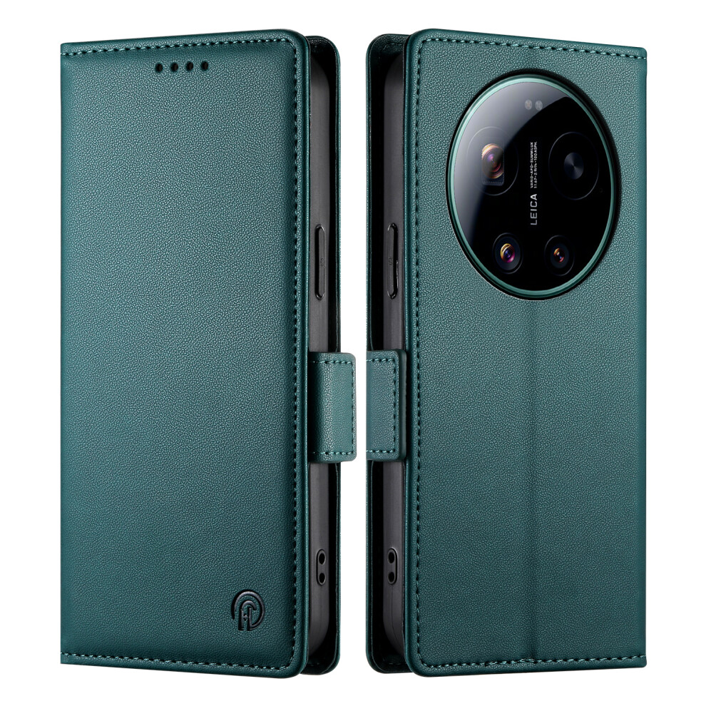 (Blackish ) For Xiaomi 17 Ultra 5G Stand Case Pu Leather Wallet Phone Cover Green 6914299286226