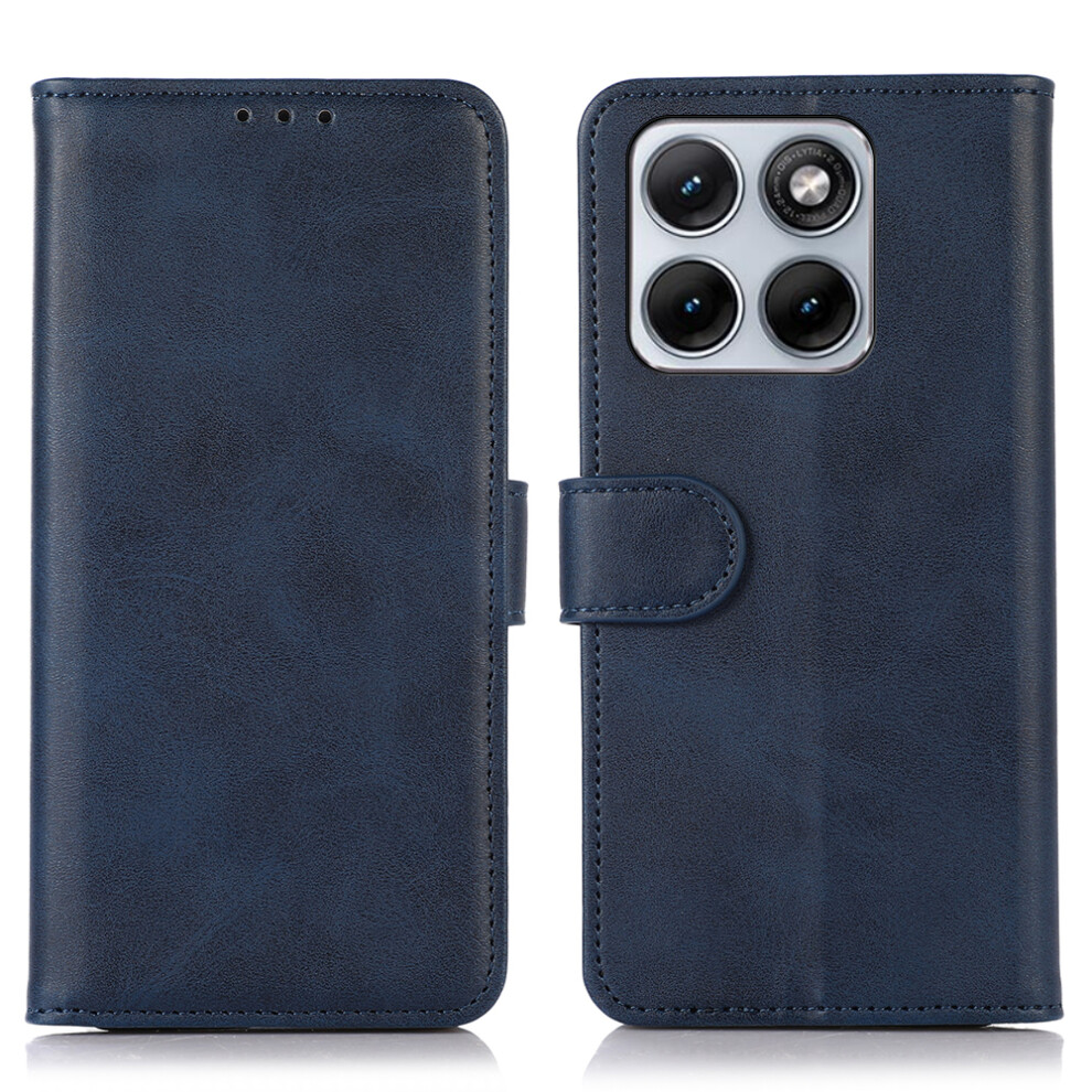 (Blue) For Motorola Edge 70 Fusion+ 5G / Edge 70 Fusion 5G Case Cowhide Texture Leather Wallet Phone Cover With Stand Blue 6914296936551