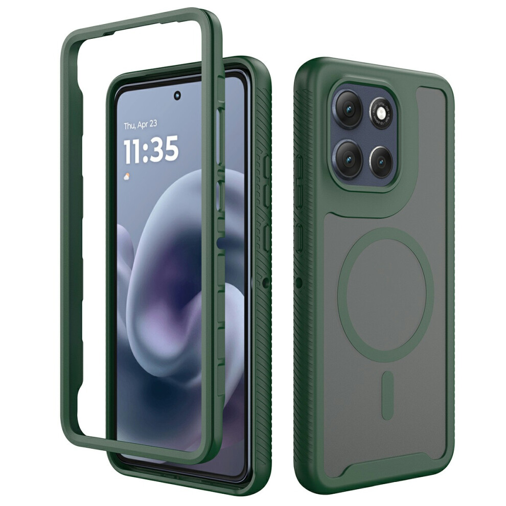 (Green) Magnetic Phone Case For Motorola Moto G17 Power 4G / G17 4G / G15 4G / G15 Power 4G / G05 4G / E15 4G Detachable 2 In 1 Green 6914291279912