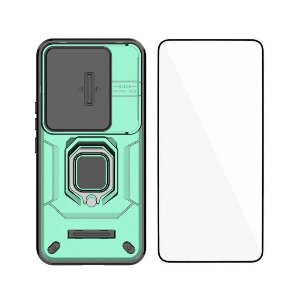 (Green) Wanlonfeng For Honor 400 Pro 5G (Global) Case Zdx Series Pc Tpu Kickstand Phone Back Case With Lens Cover + Tempered Gl Green 6914290590759