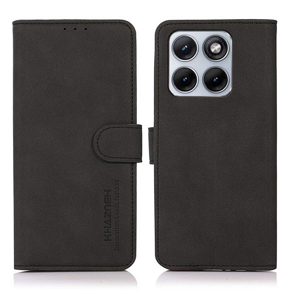 (Black) Khazneh For Motorola Edge 70 Fusion+ 5G / Edge 70 Fusion 5G Case Anti Scratch Pu Leather Wallet Stand Phone Cover Black 6914299775256