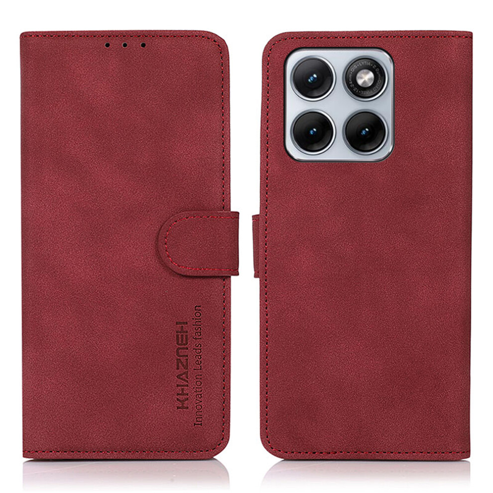 (Red) Khazneh For Motorola Edge 70 Fusion+ 5G / Edge 70 Fusion 5G Case Anti Scratch Pu Leather Wallet Stand Phone Cover Red 6914292242861