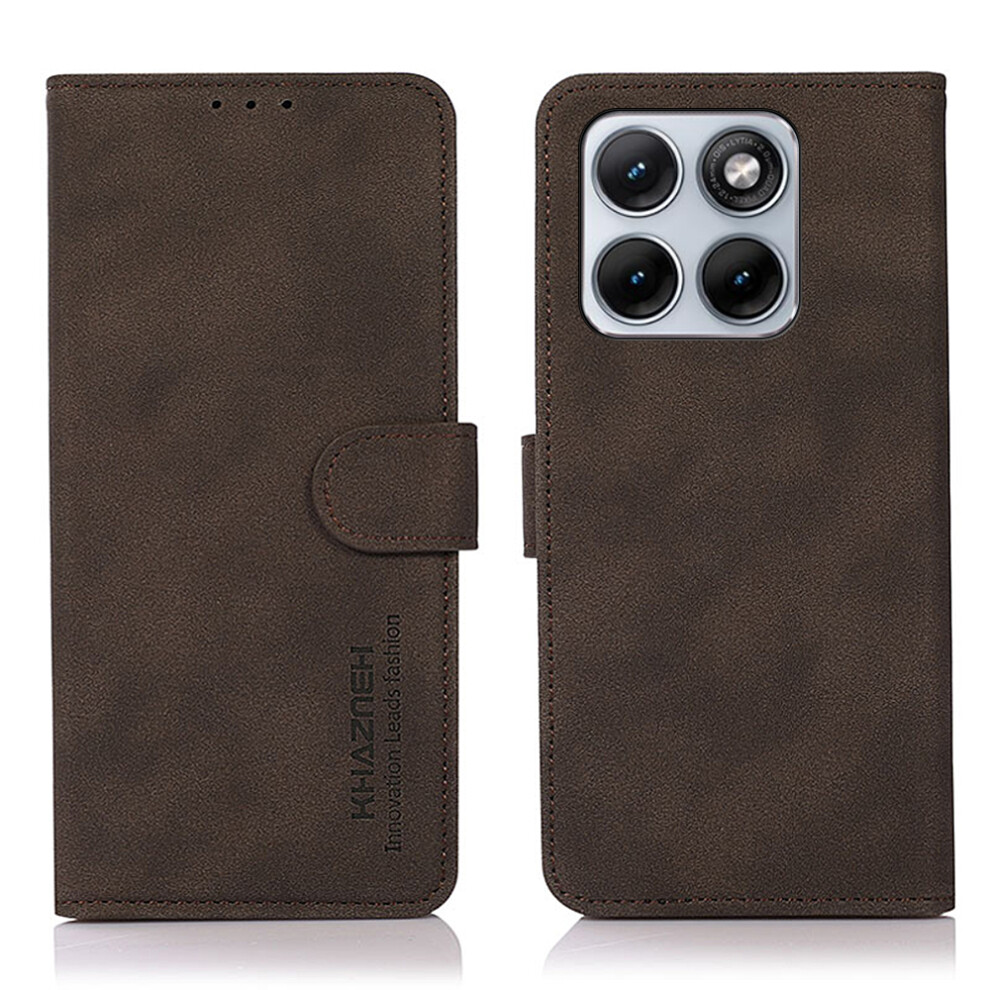 (Brown) Khazneh For Motorola Edge 70 Fusion+ 5G / Edge 70 Fusion 5G Case Anti Scratch Pu Leather Wallet Stand Phone Cover Brown 6914294080942