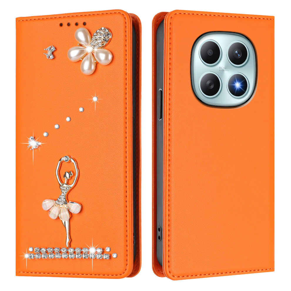 (Orange) For Xiaomi Redmi Note 15 4G (Global) / Xiaomi Poco M8 5G / Xiaomi Redmi Note 15 5G (Global) Leather Case Rfid Blocking W Orange 6914293713117