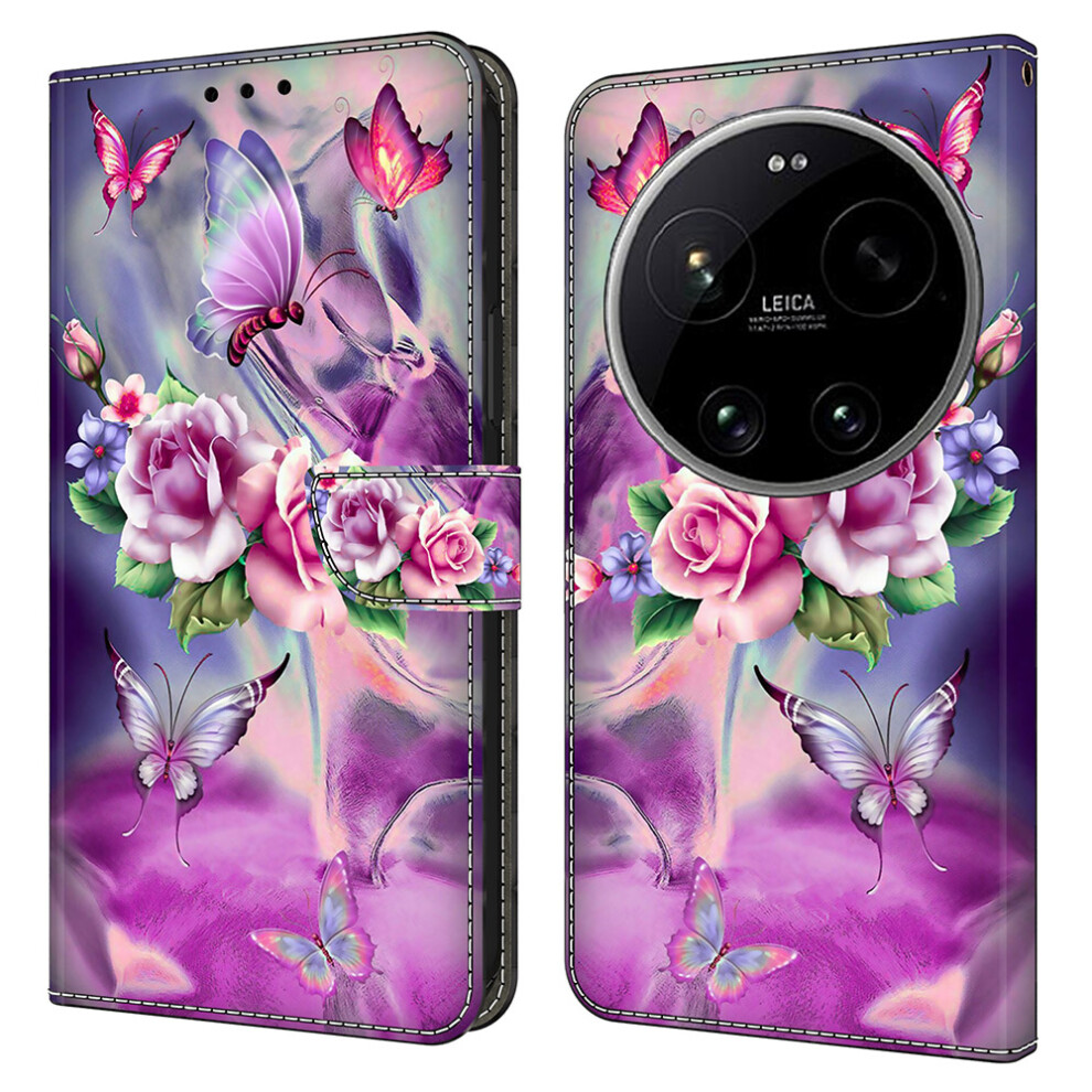 (Butterflies / Flowers) Wallet Case For Xiaomi 17 Ultra 5G 3D Pattern Pu Leather Phone Cover With Stand 6914296155617