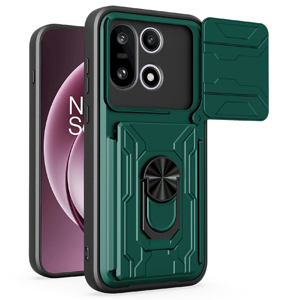 (Blackish ) For Oneplus 15 5G Case Pc + Tpu Kickstand Phone Back Cover With Camera Slider Green 6914298412640