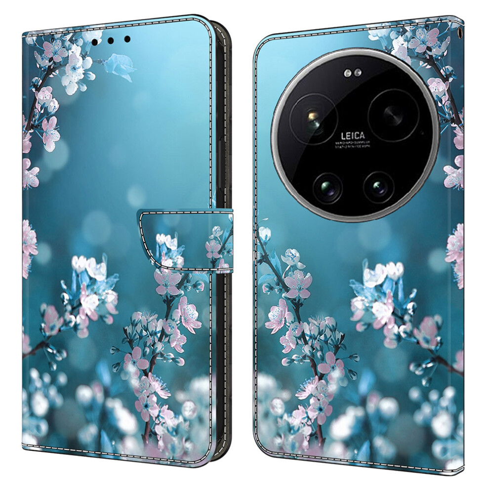 (Plum Blossoms) Wallet Case For Xiaomi 17 Ultra 5G 3D Pattern Pu Leather Phone Cover With Stand Purple 6914291695514