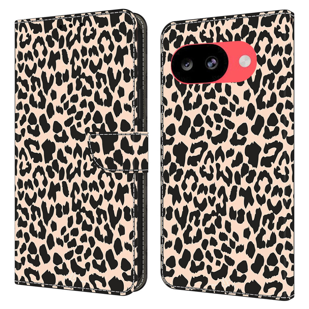 (Leopard Print) Phone Case For Google Pixel 10A Pattern Printed Tpu + Pu Leather Flip Cover With Card Slot 6914291525262