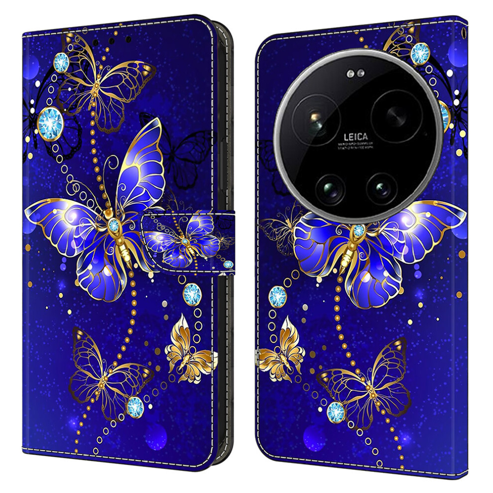(Diamond Butterfly) Wallet Case For Xiaomi 17 Ultra 5G 3D Pattern Pu Leather Phone Cover With Stand 6914298871614