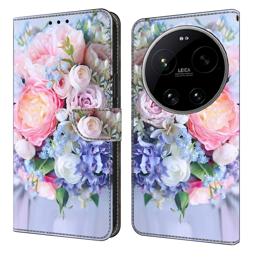 (Colorful Flower) For Xiaomi 17 Ultra 5G Case Magnetic Clasp 3D Pattern Leather Wallet Phone Cover 6914293385512