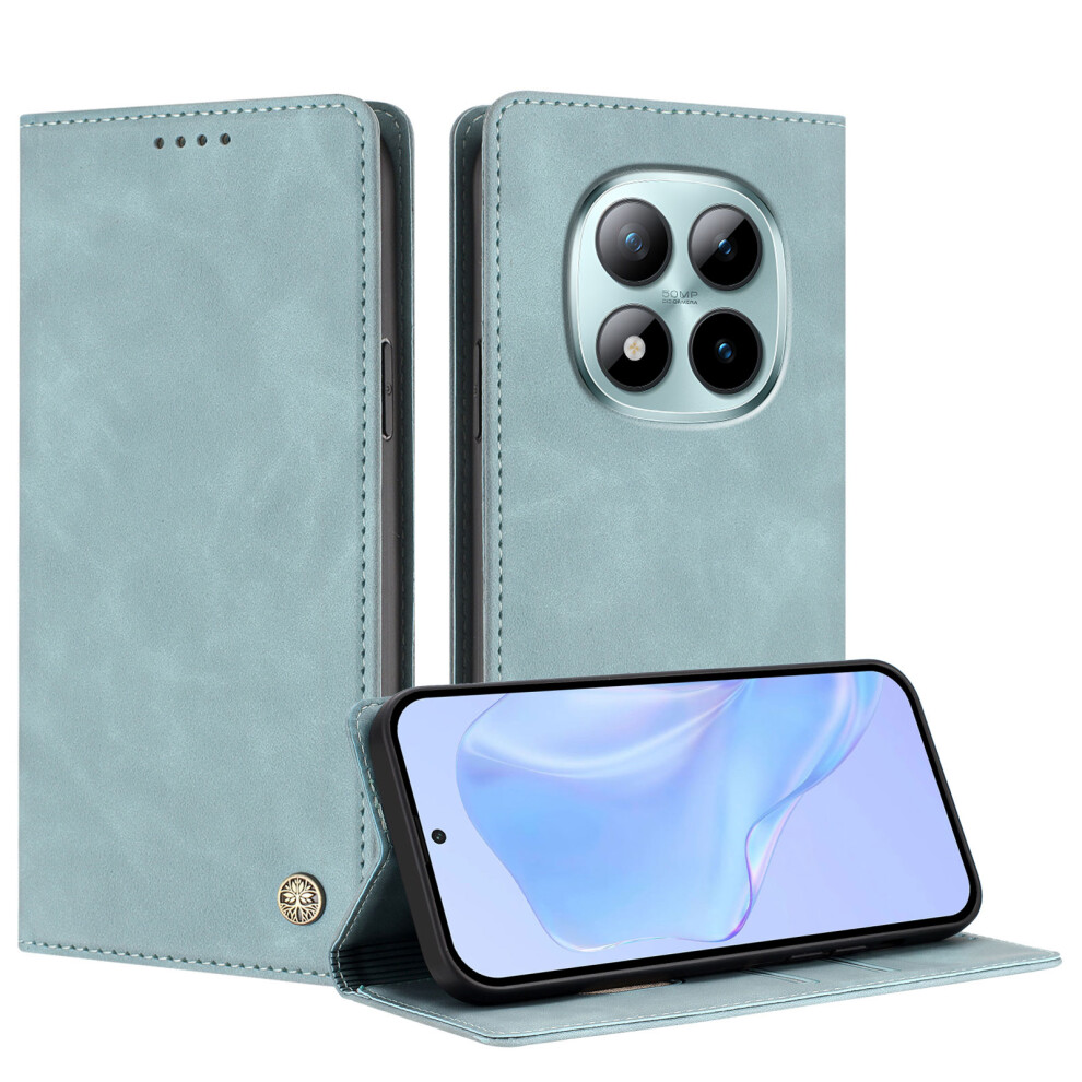 (Lake ) For Xiaomi Poco M8 Pro 5G / Xiaomi Redmi Note 15 Pro+ 5G (Global) Case Hx Rfid Blocking Wallet Stand Leather Flip Phone Blue 6914290154135