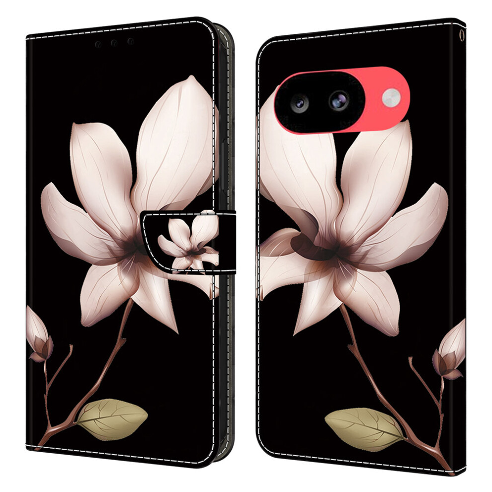 ( Flower) For Google Pixel 10A Case Magnetic Clasp 3D Pattern Leather Wallet Phone Cover Pink 6914296361025