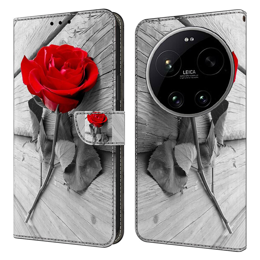 (Rose) For Xiaomi 17 Ultra 5G Case Magnetic Clasp 3D Pattern Leather Wallet Phone Cover 6914293801043