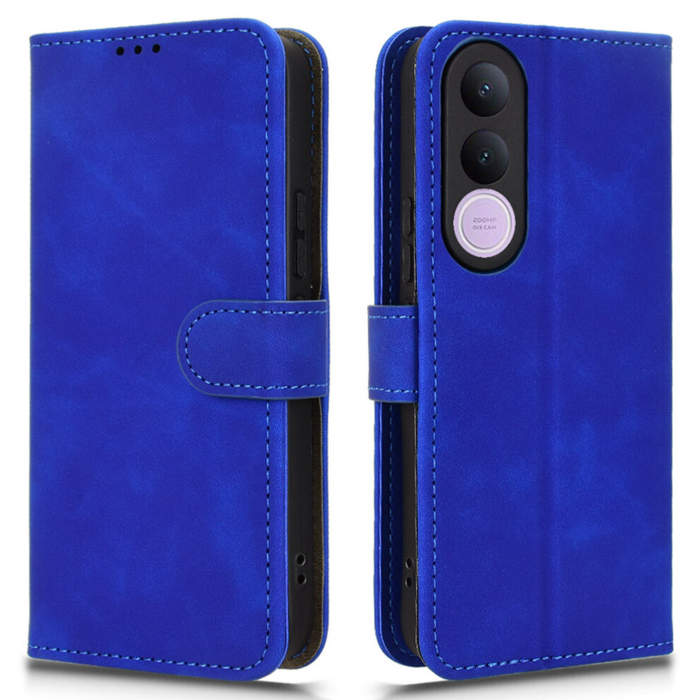 (Blue) For Vivo V70 Fe 5G Leather Case Skin Feel Anti Drop Wallet Stand Flip Phone Cover Blue 6914297779843
