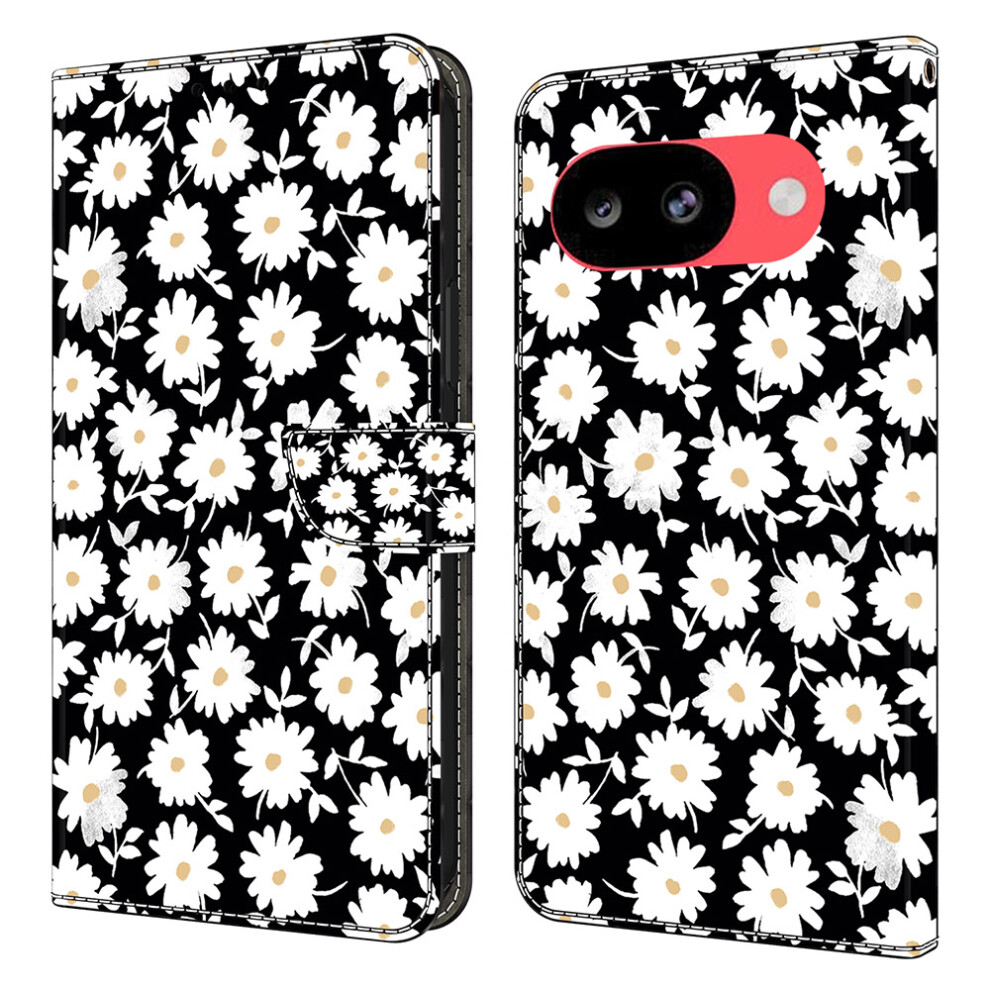 (Floral) For Google Pixel 10A Case Magnetic Clasp 3D Pattern Leather Wallet Phone Cover 6914298282182