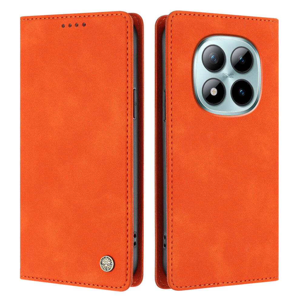 (Orange) For Xiaomi Poco M8 Pro 5G / Xiaomi Redmi Note 15 Pro+ 5G (Global) Case Hx Rfid Blocking Wallet Stand Leather Flip Phone Orange 6914294047679