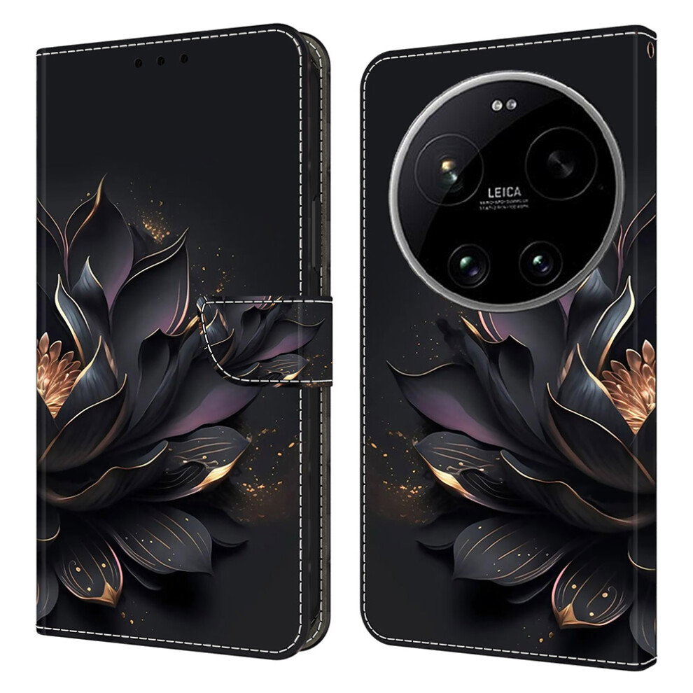 ( Lotus) For Xiaomi 17 Ultra 5G Case Magnetic Clasp 3D Pattern Leather Wallet Phone Cover Purple 6914294029835