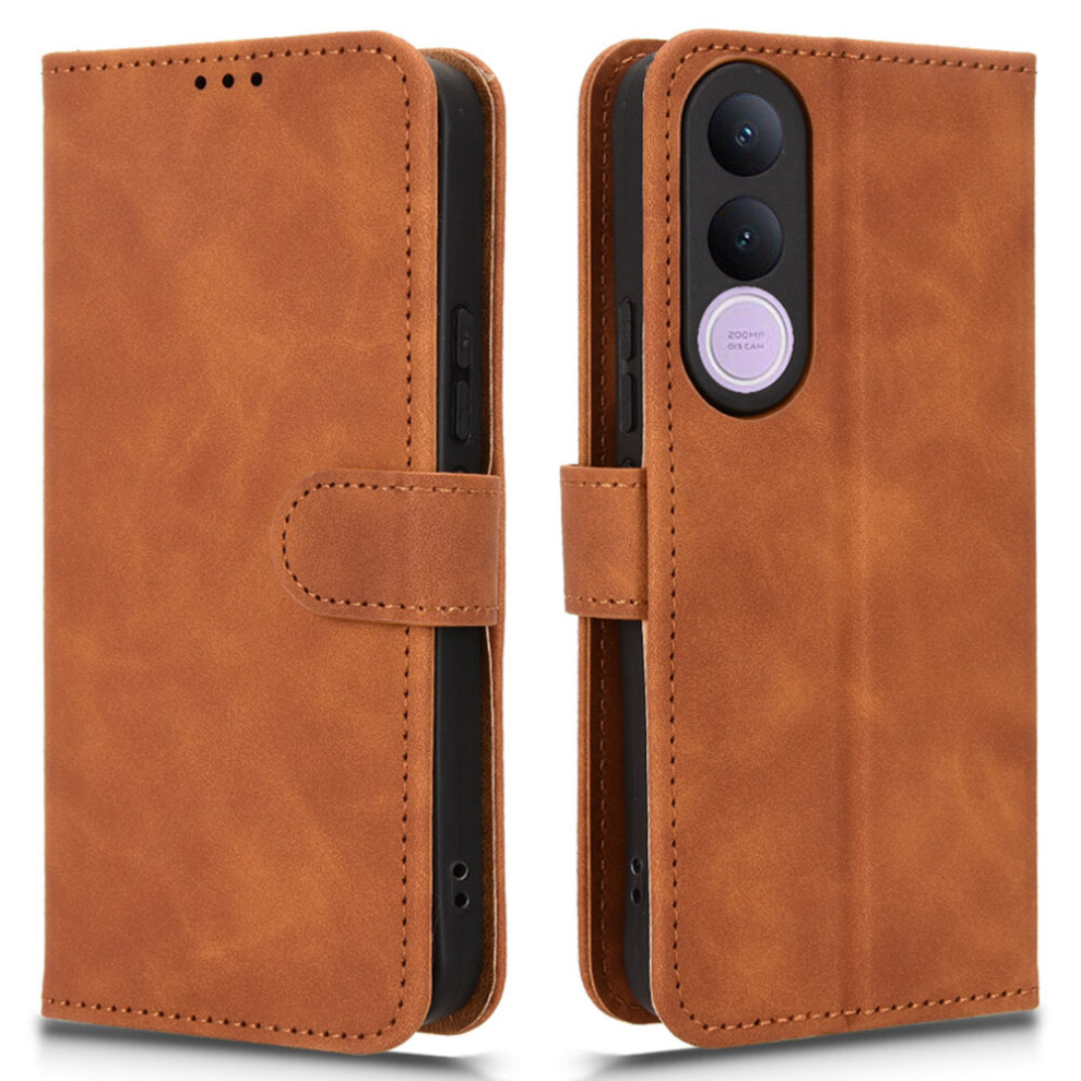 (Brown) For Vivo V70 Fe 5G Leather Case Skin Feel Anti Drop Wallet Stand Flip Phone Cover Brown 6914297132396