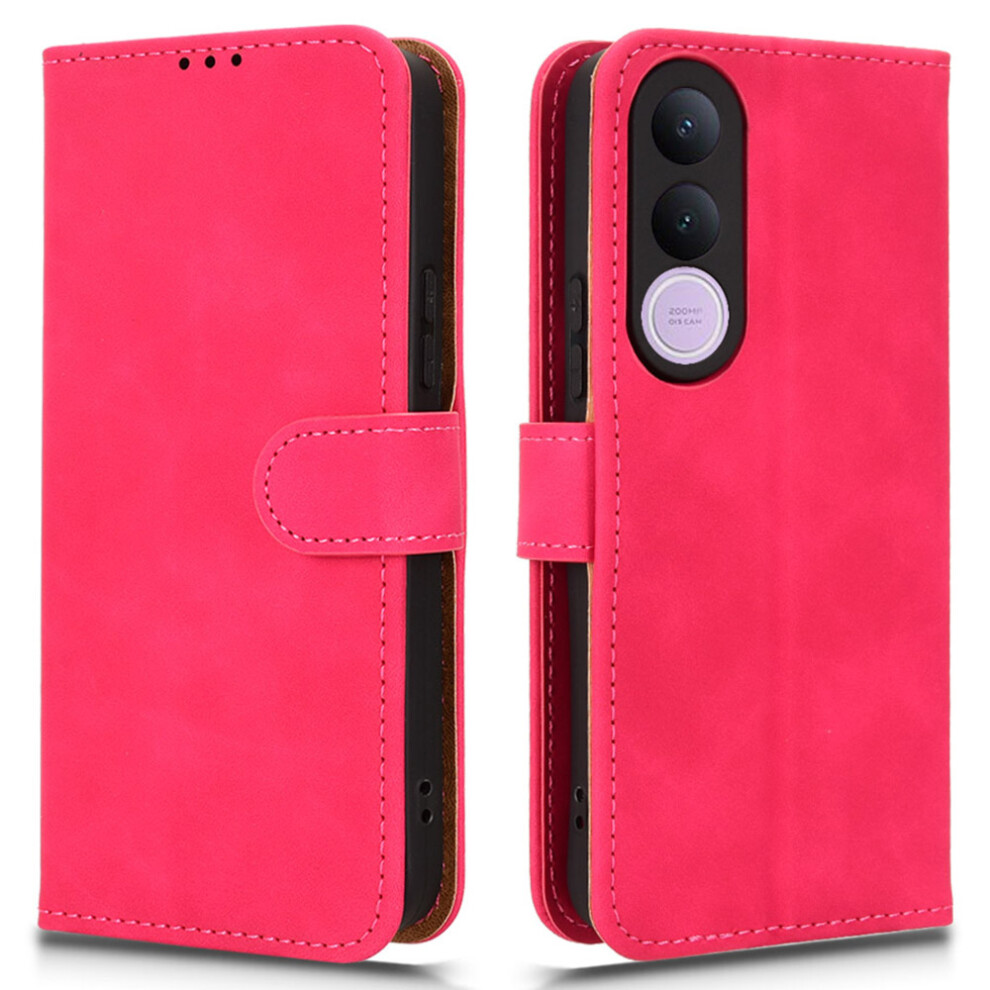 (Rose) For Vivo V70 Fe 5G Leather Case Skin Feel Anti Drop Wallet Stand Flip Phone Cover 6914291373269