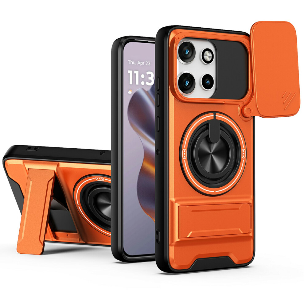 (Orange) For Motorola Edge 60 Neo 5G / Edge 50 Neo 5G / Moto S50 5G / Thinkphone 25 5G Magnetic Case Ring Holder Foldable Kicksta Orange 6914292677533