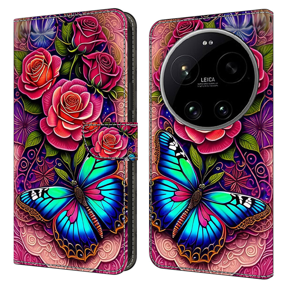 (Colorful Butterfly) Wallet Case For Xiaomi 17 Ultra 5G Pu Leather Phone Cover With Stand 6914294459960