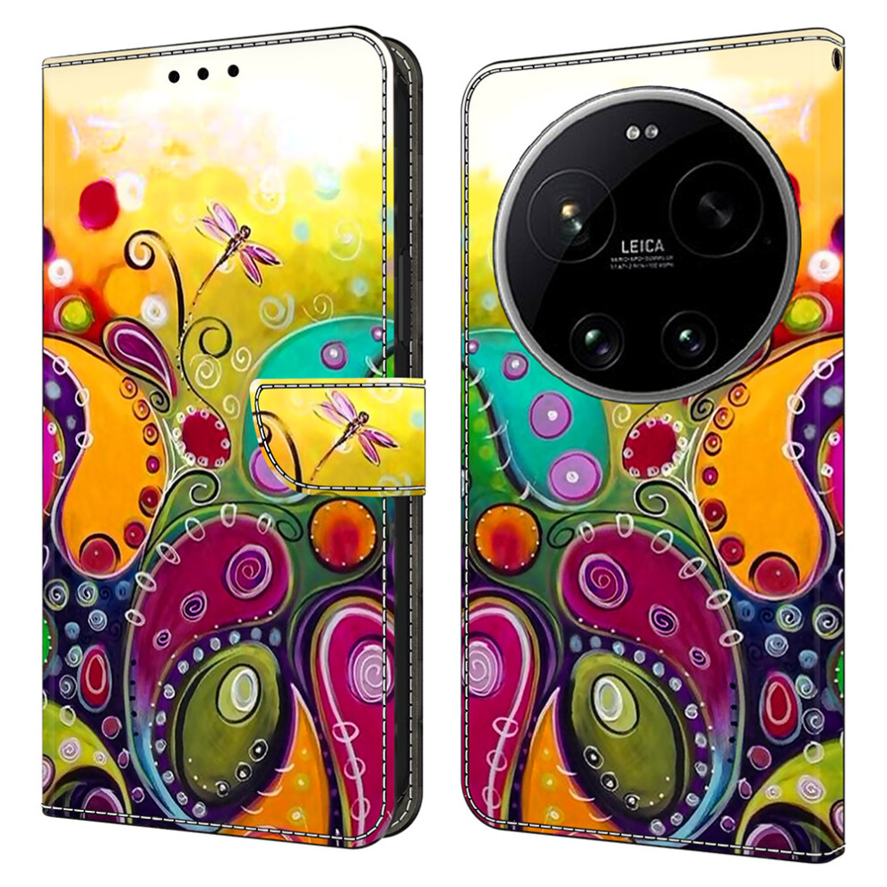 (Colorful Flower) Wallet Case For Xiaomi 17 Ultra 5G Pu Leather Phone Cover With Stand 6914299285908