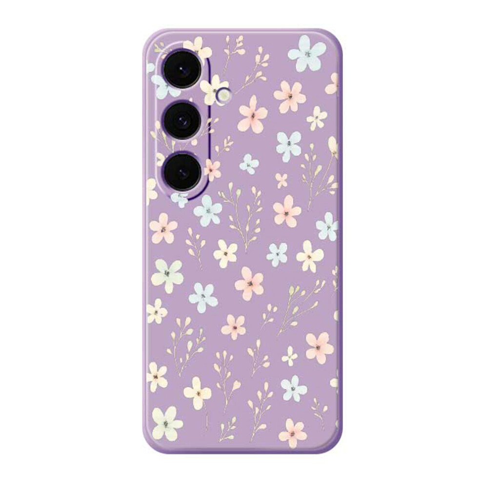 (Purple) For Samsung Galaxy A37 5G Case Small Flower Branches Pattern Printing Straight Edge Tpu Phone Back Cover Purple 6914299683377