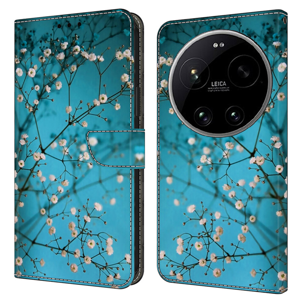 (Flower Branch) Phone Case For Xiaomi 17 Ultra 5G Pattern Printed Tpu + Pu Leather Flip Cover With Card Slot 6914295898591