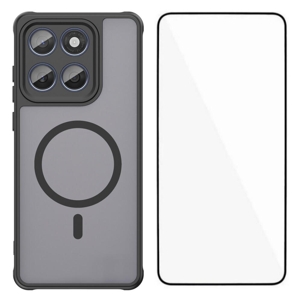 (Black) Wanlonfeng For Motorola Edge 60 5G / Motorola Edge 60 Fusion 5G Magnetic Case With Screen Film Fd Series Skin Touch Tpu Black 6914297442860