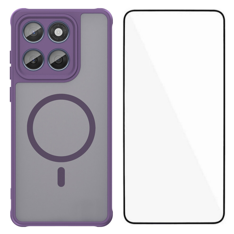 (Purple) Wanlonfeng For Motorola Edge 60 5G / Motorola Edge 60 Fusion 5G Magnetic Case With Screen Film Fd Series Skin Touch Tpu Purple 6914299385226