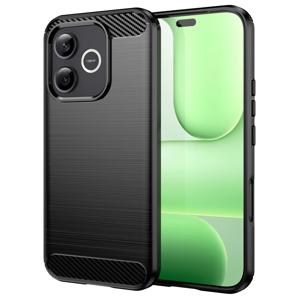 (Black) For Honor 600 Lite 5G Tpu Case Protective Phone Cover Carbon Fiber Texture Brushed Black 6914298257661