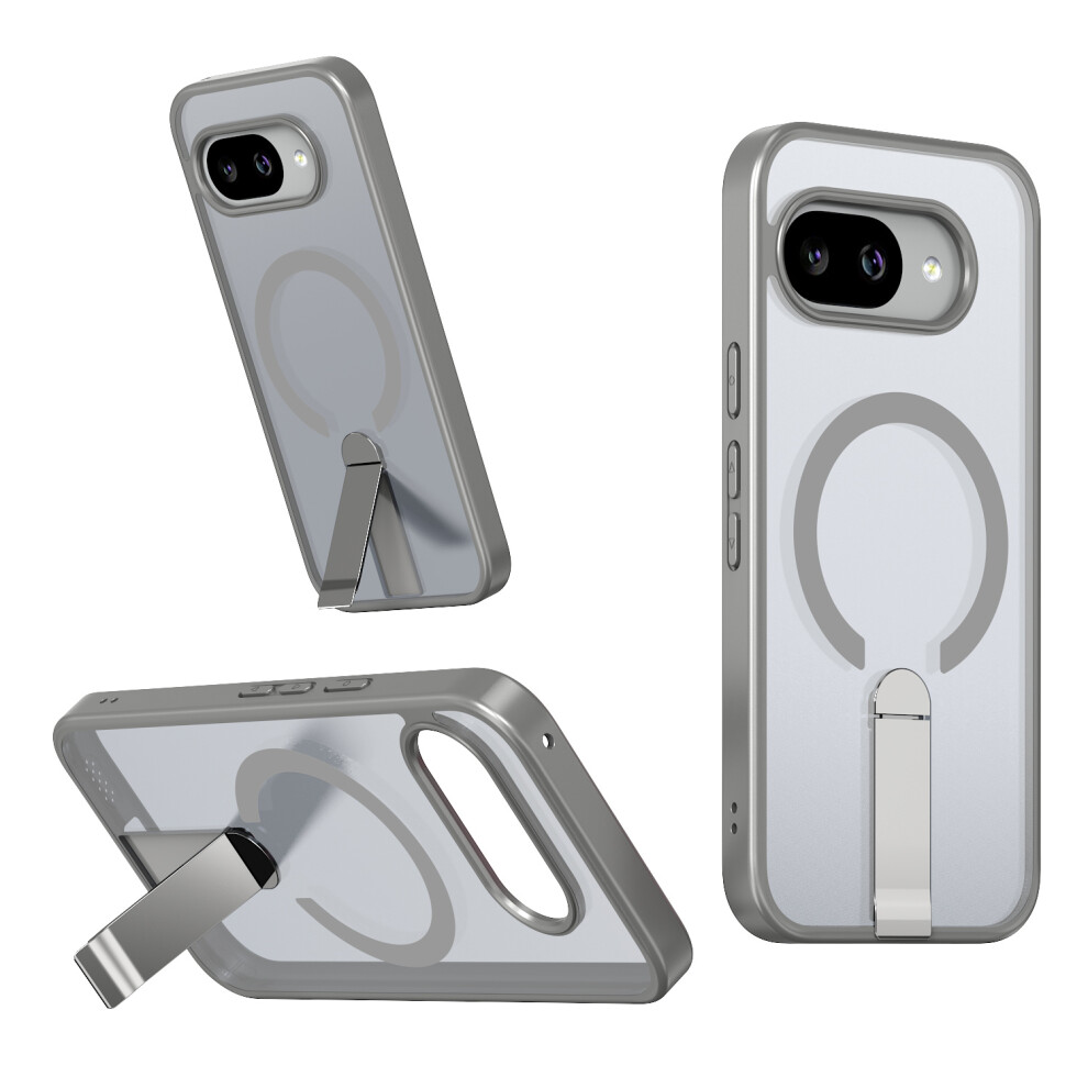 (Titanium ) For Google Pixel 10A Magnetic Case Kickstand Tpu + Acrylic Phone Cover Grey 6914295306492