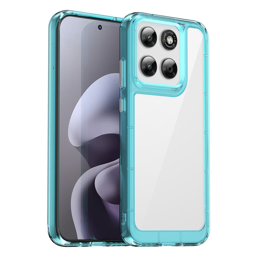 (Transparent ) Phone Case For Motorola Moto G67 5G / G77 5G Tpu + Acrylic Protective Clear Phone Cover Blue 6914292033087