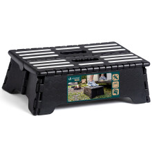 VOUNOT Folding Step Stool, Anti-Slip Folding Stool,39.5x24x13 cm,Black