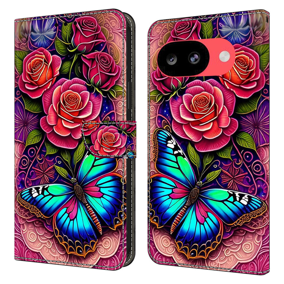 (Colorful Butterfly) Wallet Case For Google Pixel 10A Pu Leather Phone Cover With Stand 6914299695196