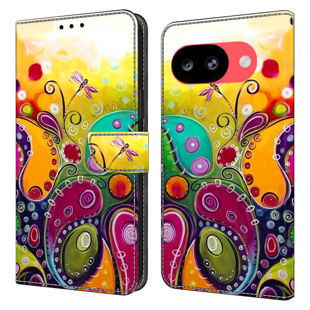 (Colorful Flower) Wallet Case For Google Pixel 10A Pu Leather Phone Cover With Stand 6914290192267