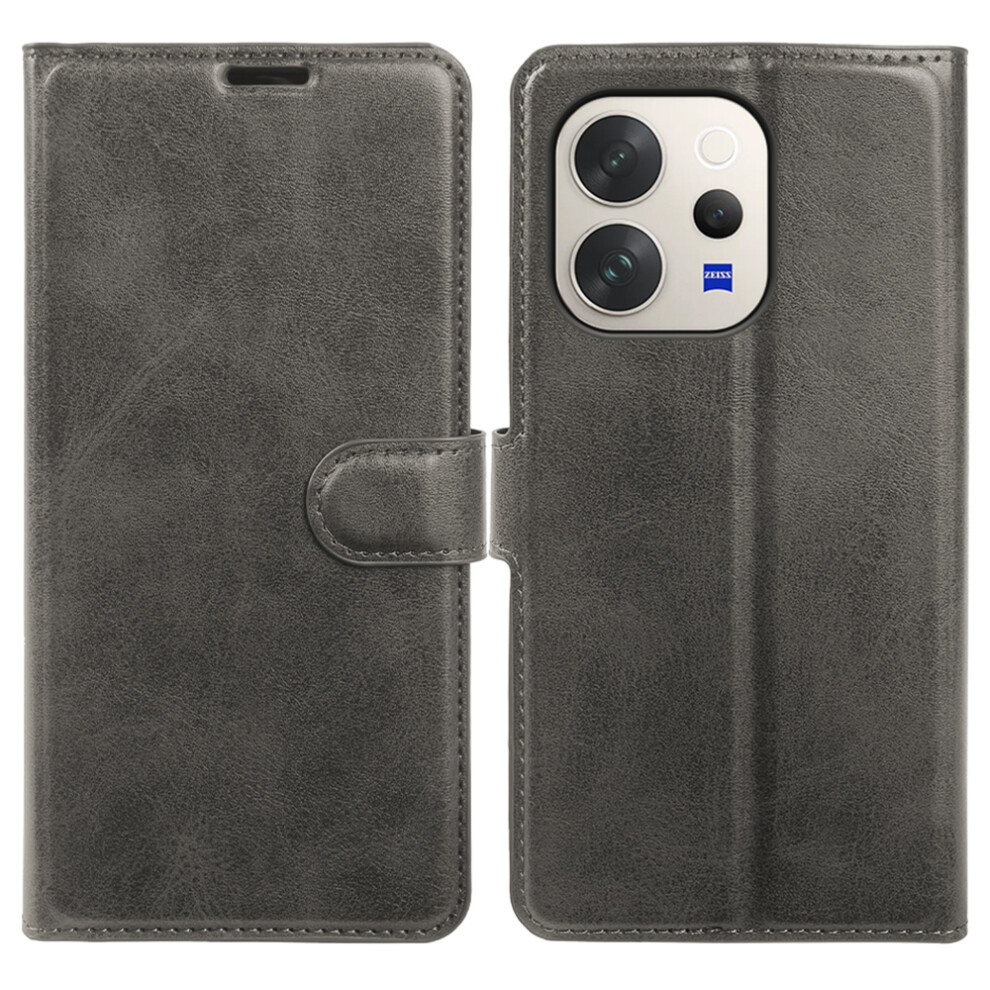 (Grey) For Vivo V70 5G Case Stand Wallet Calf Texture Pu Leather Flip Phone Cover Grey 6914293162564