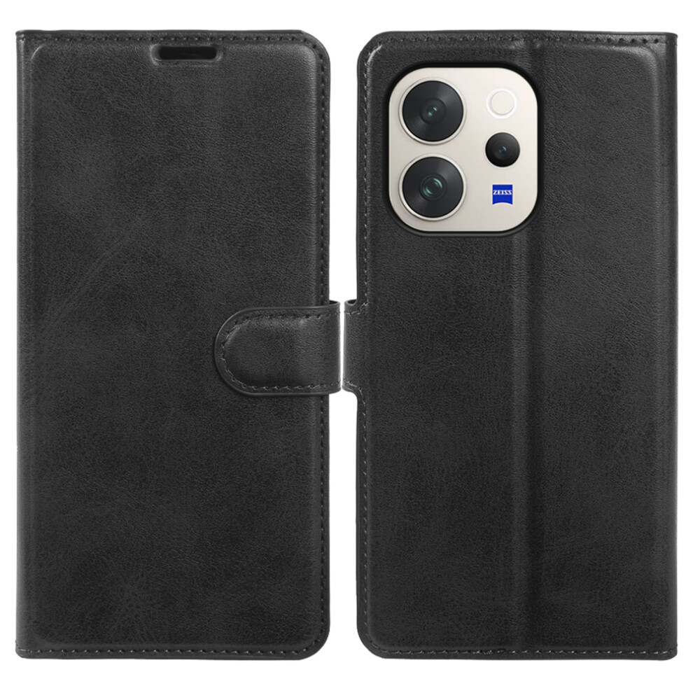 (Black) For Vivo V70 5G Case Stand Wallet Calf Texture Pu Leather Flip Phone Cover Black 6914295200042