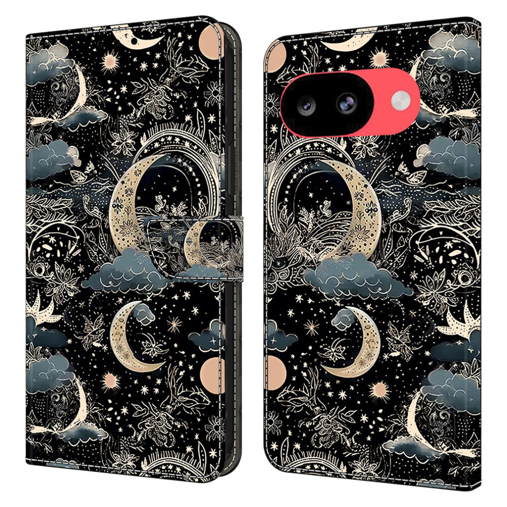 (Moon) Wallet Case For Google Pixel 10A Pu Leather Phone Cover With Stand 6914290871902